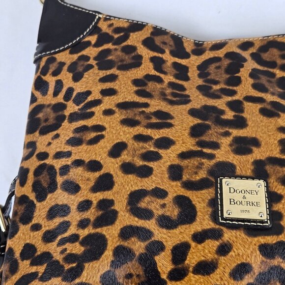 Dooney & Bourke Animal Print Small Logo Loc Sack Hobo Bag Single Strap Vintage - Picture 10 of 16